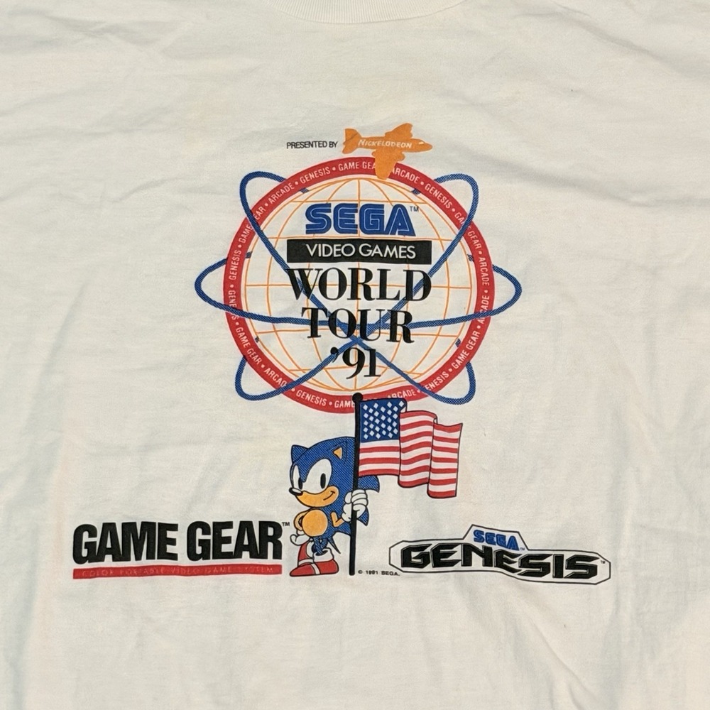 Vintage 1991 Sega Genesis World Tour Shirt Size Large - Picture 2 of 7